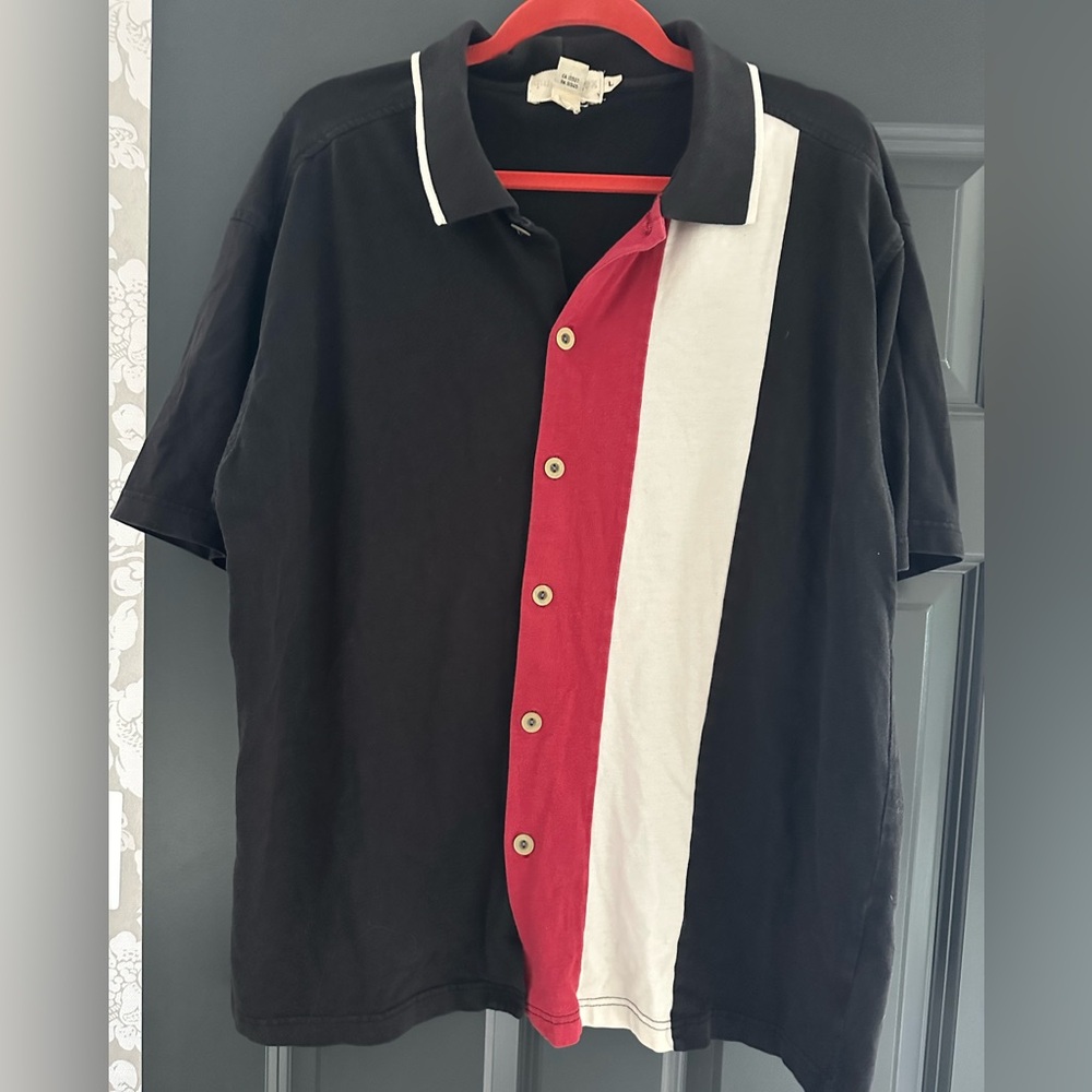 Black, Red, and White Men's Polo Shirt